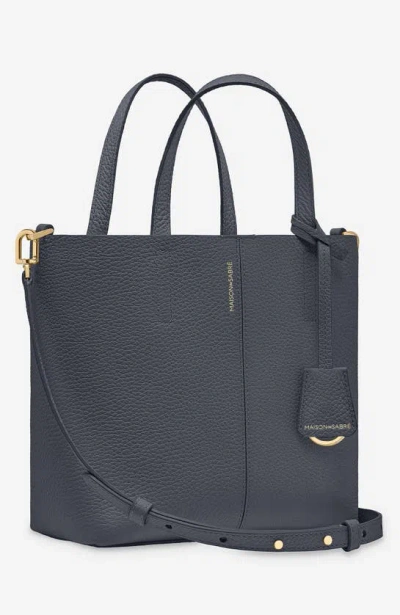 Maison De Sabre Maison De Sabré Small Leather Soft Tote In Graphite Sky
