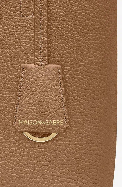Maison De Sabre Maison De Sabré Small Leather Soft Tote In Sandstone Manhattan