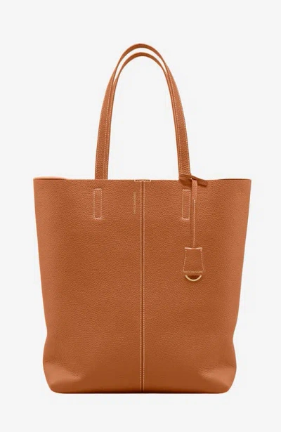 Shop Maison De Sabre Maison De Sabré Tall Leather Soft Tote In Pecan Nude