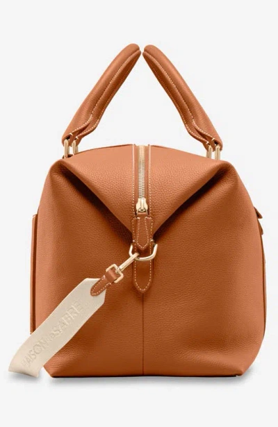 Maison De Sabre The Duffle Expandable Leather Bag In Pecan Brown