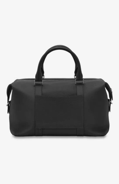 Maison De Sabre Expandable Leather Duffle Bag In Black Caviar