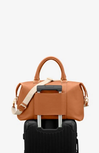 Maison De Sabre The Duffle Expandable Leather Bag In Pecan Brown