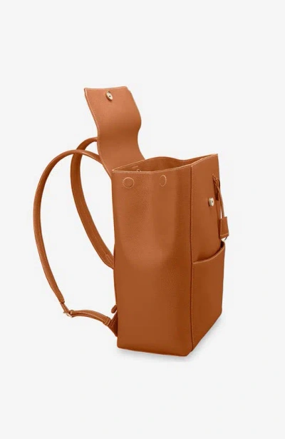 Maison De Sabre Large Leather Soft Backpack In Pecan Brown