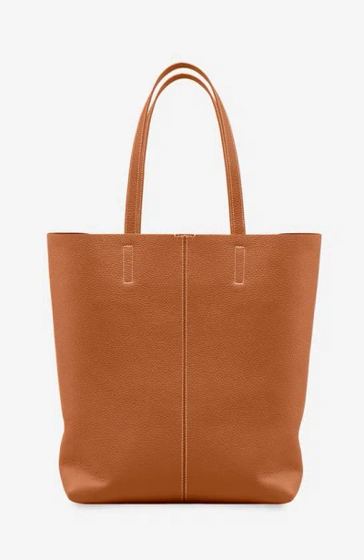 Shop Maison De Sabre Maison De Sabré Tall Leather Soft Tote In Pecan Nude