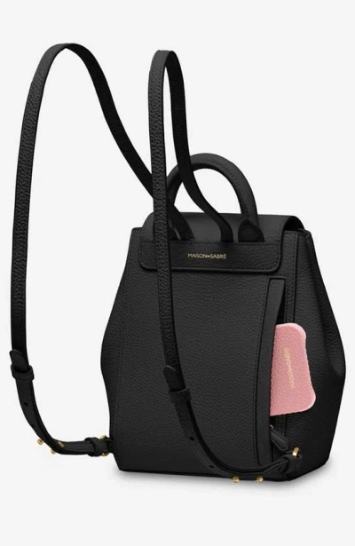 Maison De Sabre Maison De Sabré Mini Soft Leather Backpack In Black Caviar