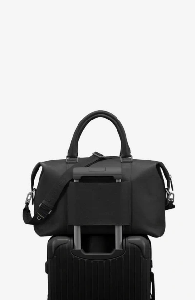 Maison De Sabre Expandable Leather Duffle Bag In Black Caviar