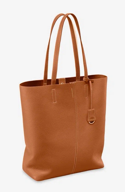 Shop Maison De Sabre Maison De Sabré Tall Leather Soft Tote In Pecan Nude