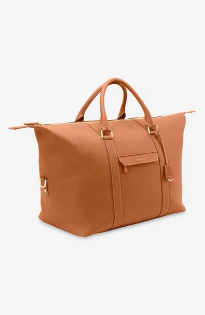 Maison De Sabre The Duffle Expandable Leather Bag In Pecan Brown