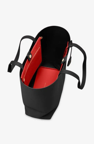 Maison De Sabre Maison De Sabré Tall Leather Soft Tote In Rouge Noir