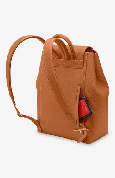 Maison De Sabre Large Leather Soft Backpack In Pecan Brown