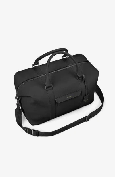 Maison De Sabre Expandable Leather Duffle Bag In Black Caviar