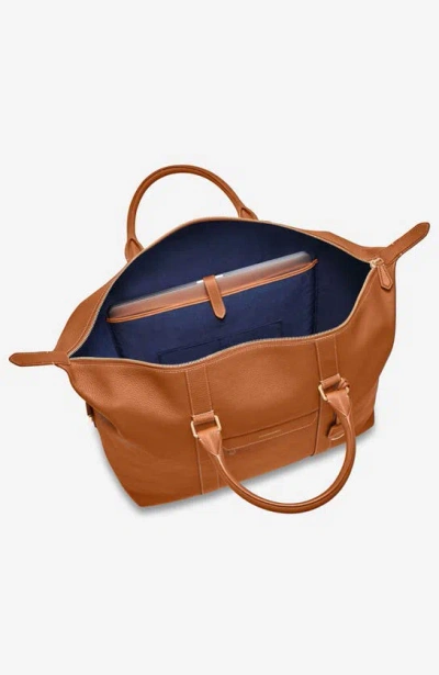 Maison De Sabre The Duffle Expandable Leather Bag In Pecan Brown