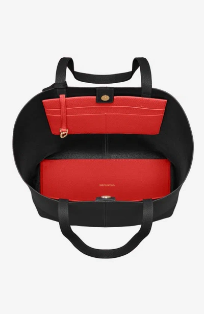 Maison De Sabre Maison De Sabré Tall Leather Soft Tote In Rouge Noir