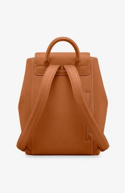 Maison De Sabre Large Leather Soft Backpack In Pecan Brown