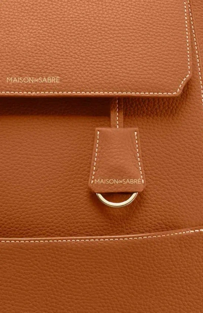Maison De Sabre Large Leather Soft Backpack In Pecan Brown