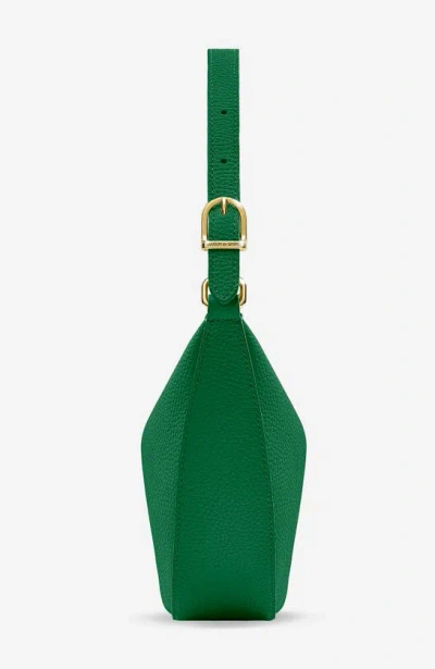 Shop Maison De Sabre Mini Leather Hobo Bag In Emerald Green