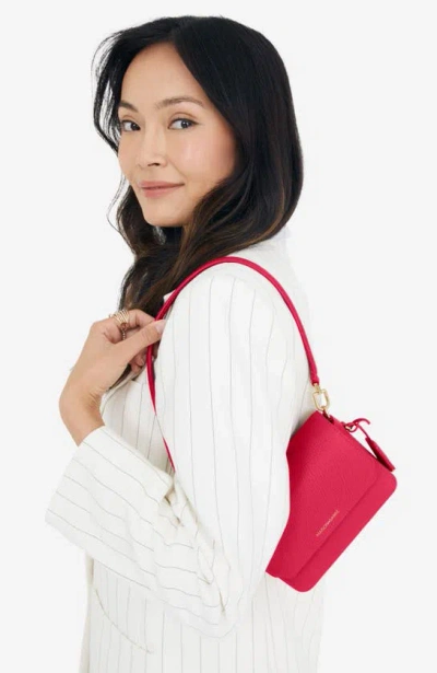 Shop Maison De Sabre Mini Leather Flap Bag In Shibuya Fuchsia