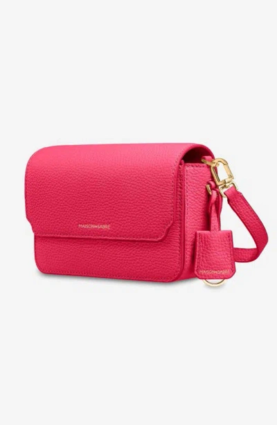 Shop Maison De Sabre Mini Leather Flap Bag In Shibuya Fuchsia