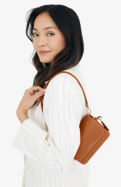 Shop Maison De Sabre Maison De Sabré Mini Leather Flap Bag In Pecan Brown