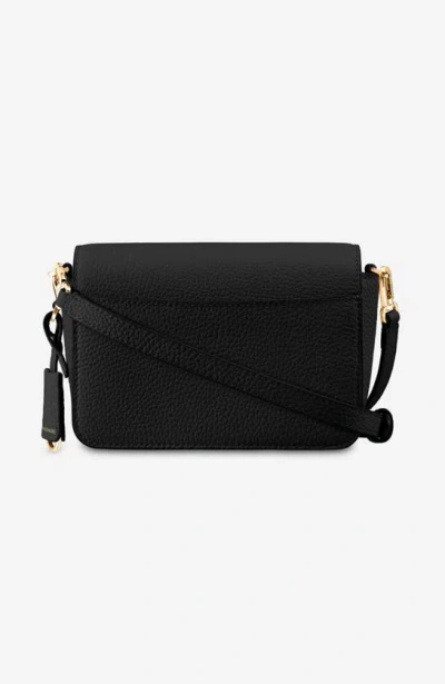 Shop Maison De Sabre Mini Leather Flap Bag In Black Caviar