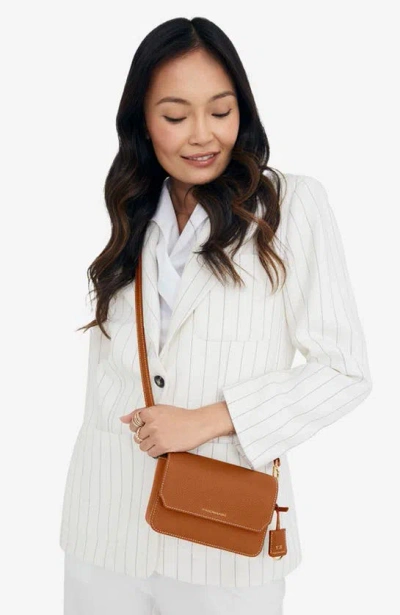 Shop Maison De Sabre Mini Leather Flap Bag In Pecan Brown
