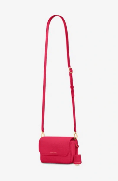 Shop Maison De Sabre Mini Leather Flap Bag In Shibuya Fuchsia