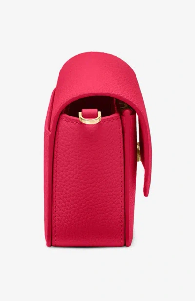 Shop Maison De Sabre Mini Leather Flap Bag In Shibuya Fuchsia