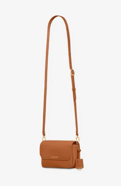 Shop Maison De Sabre Maison De Sabré Mini Leather Flap Bag In Pecan Brown