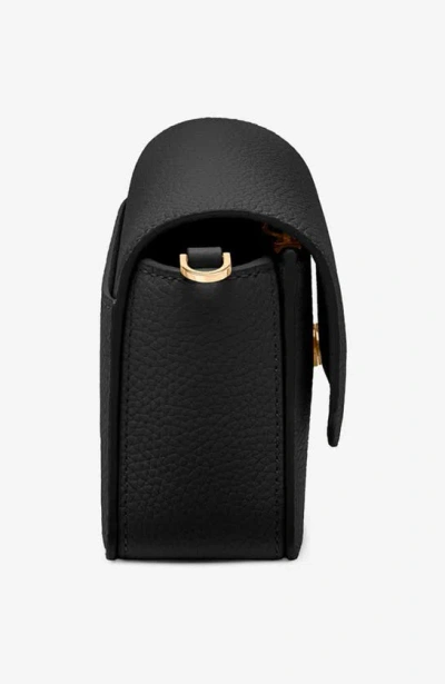 Shop Maison De Sabre Maison De Sabré Mini Leather Flap Bag In Black Caviar