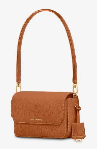 Maison De Sabre Maison De Sabré Mini Leather Flap Bag In Pecan Brown