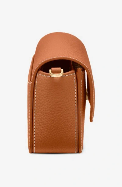 Shop Maison De Sabre Maison De Sabré Mini Leather Flap Bag In Pecan Brown