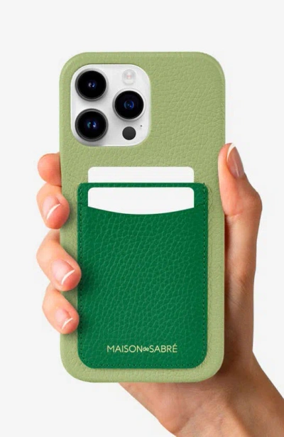 Shop Maison De Sabre Card Phone Case In Emerald Pistachio