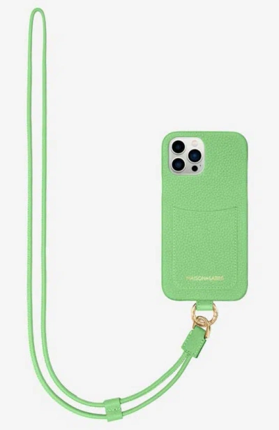 Shop Maison De Sabre Sling Phone Case In Mint Green