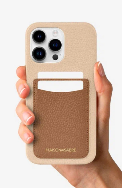 Shop Maison De Sabre Card Phone Case In Sandstone Nude