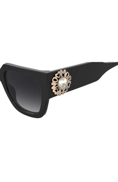 Shop Moschino 52mm Gradient Square Sunglasses In Black