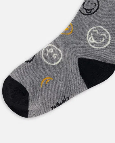 Shop Deux Par Deux Little Boy's Jacquard Socks Dark Grey