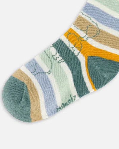 Shop Deux Par Deux Boy's Jacquard Socks Pine Green