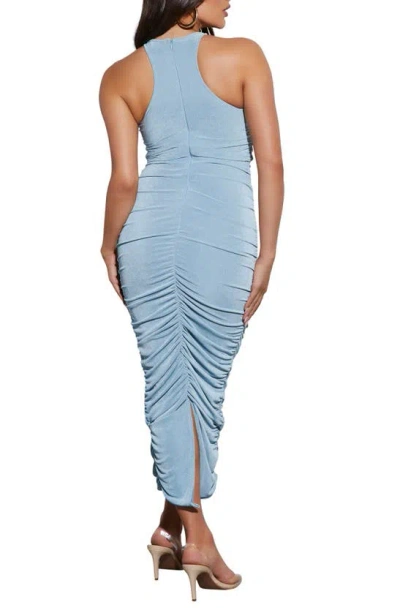 Shop Vici Collection Esmai Ruched Midi Dress In Chambray