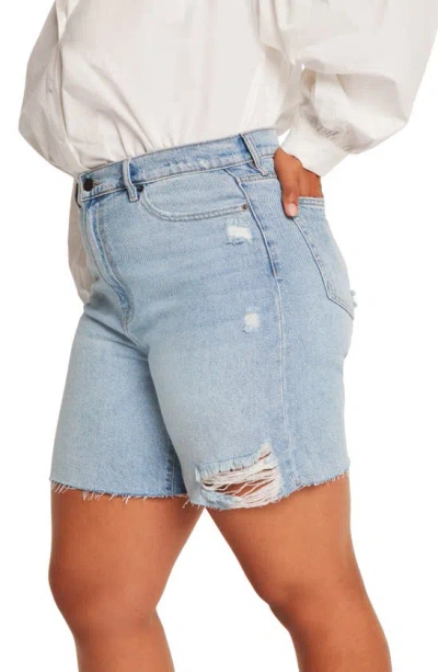 Shop Vici Collection Cutoff Denim Shorts In Light Wash
