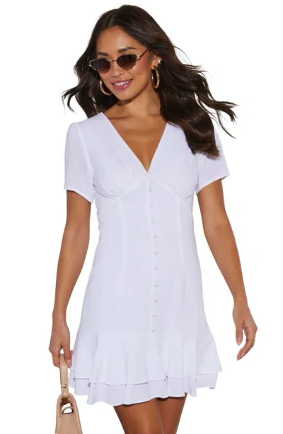 Shop Vici Collection Persuasive Tiered Empire Waist Minidress In White