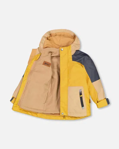 Shop Deux Par Deux Boy's 3 In 1 Mid Season Set Colorblock Yellow, Beige And Gray In Yellow, Beige And Grey