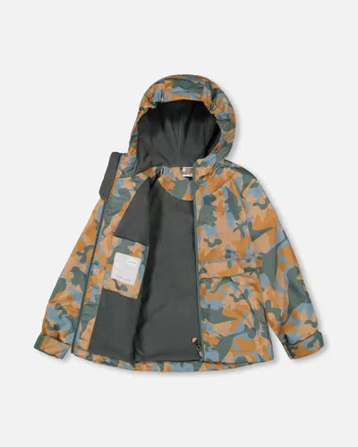 Shop Deux Par Deux Baby Boy's Two Piece Hooded Coat And Pant Mid-season Set Beige Printed Camo Dinos Fore