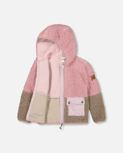 Shop Deux Par Deux Baby Girl's Fuzzy Fleece Jacket Silver Pink