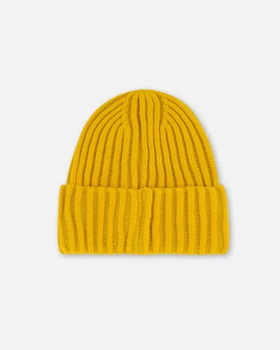 Shop Deux Par Deux Unisex Solid Knit Hat Yellow