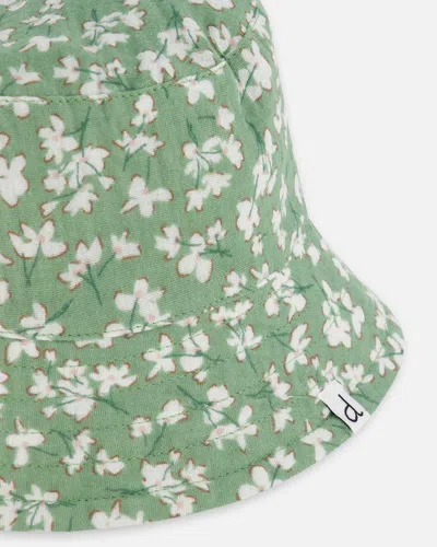 Shop Deux Par Deux Little Girl's Muslin Bucket Hat Green Jasmine Flower Print