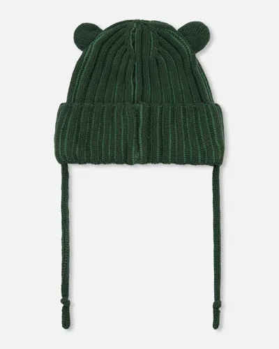 Shop Deux Par Deux Baby Unisex Baby Knit Hat With Ears Forest Green