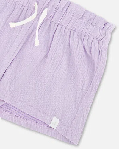 Shop Deux Par Deux Girl's Crinkle Jersey Short Lilac