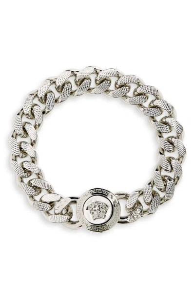 Shop Versace Medusa Chain Bracelet In Palladium