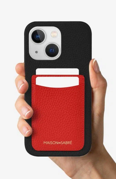Shop Maison De Sabre Card Phone Case In Pomegranate Caviar