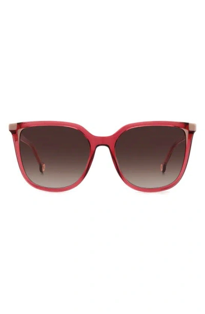 Shop Carolina Herrera 54mm Rectangular Sunglasses In Pink/ Grey